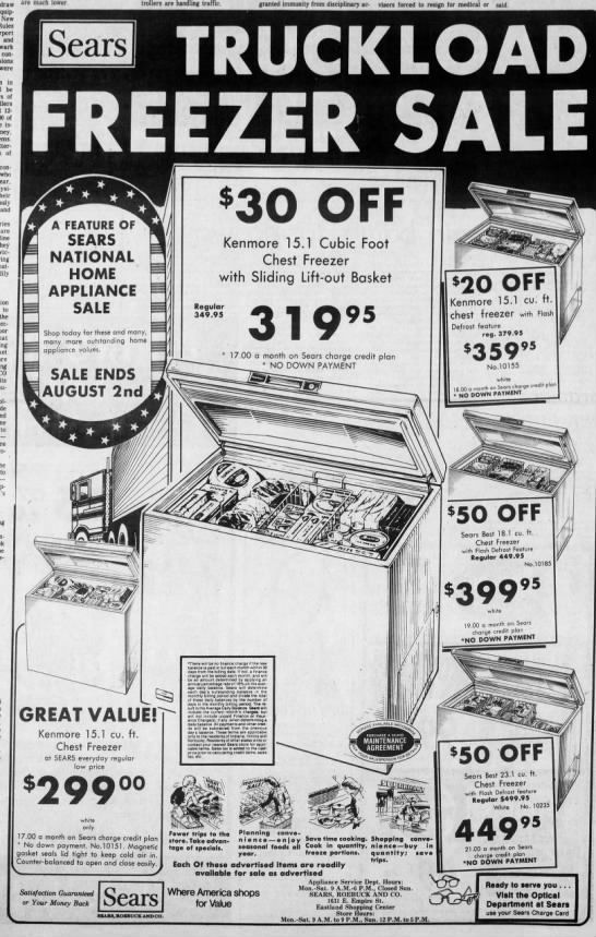 Truckload freezer sale